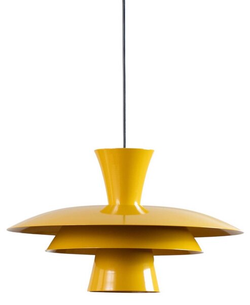 Luminex Plato lógó világítás, mustár sárga, fém, Ø 38 cm, E27, dimmelhető, Sárga / narancssárga, Nappali / Étkező, fém, Modern