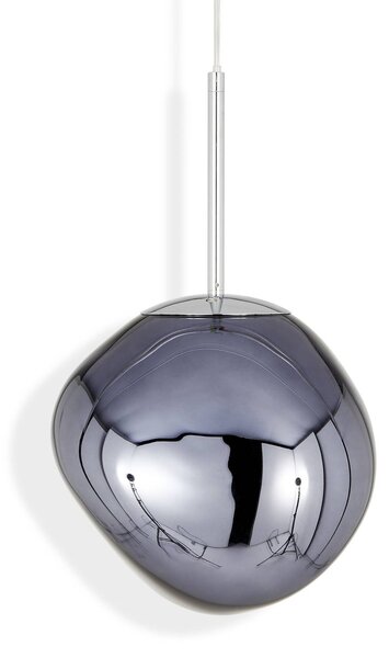 Tom Dixon LED lógó lámpa Melt Mini, Ø 28 cm, füstös, dimmelhető, Alu / szürke / cink, Nappali / Étkező, Műanyag, Dizájn