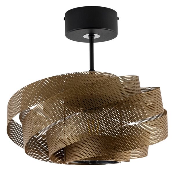 Domiluce Vento mennyezeti világítás, fekete/arany, fém, Ø 40 cm, E27, dimmelhető, Sárgaréz / arany, Nappali / Étkező, fém, Modern