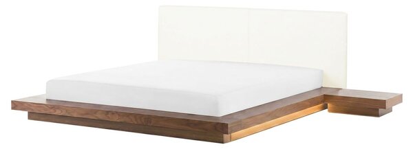 Ágy LED világítással ZEN 160 x 200 cm Barna kőris