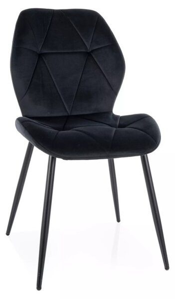 Rick Velvet Geometrikus Bársony Étkezőszék Fekete