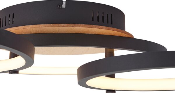 Modern mennyezeti lámpa fa LED-del 3 fokozatban dimmelhető 3-lámpás - Rondas