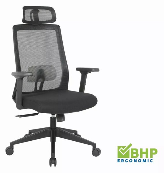 Q-058 Ergonomikus Hálós Forgószék Fekete Multiblock