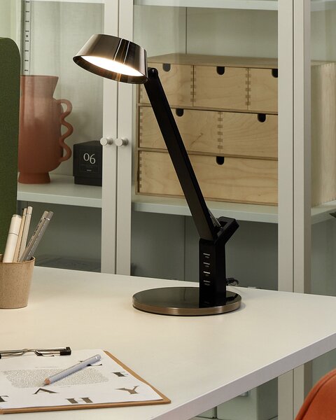 LED asztali lámpa CHAMAELEON USB porttal Fém Bronz