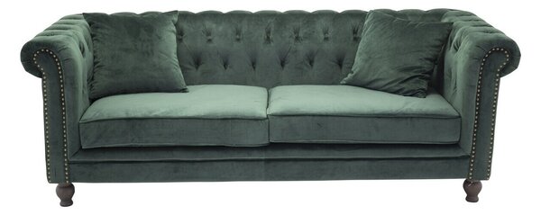 Chesterfield kanapé Dallas 255, Kárpit, 80x217x88cm, Részben összeszerelt, Fenyő