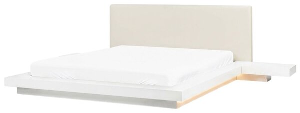 Ágy LED világítással Műbőr ZEN 160 x 200 cm Fehér