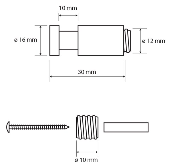 Sapho Sapho, X-ROUND FEHÉR akasztó 30mm, matt fehér, XR212W