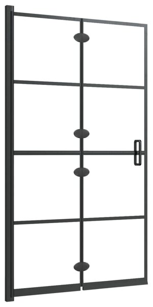 VidaXL fekete ESG zuhanykabin összecsukható ajtóval 80 x 140 cm