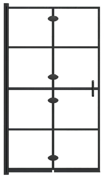 VidaXL fekete ESG zuhanykabin összecsukható ajtóval 80 x 140 cm
