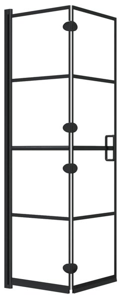 VidaXL fekete ESG zuhanykabin összecsukható ajtóval 80 x 140 cm
