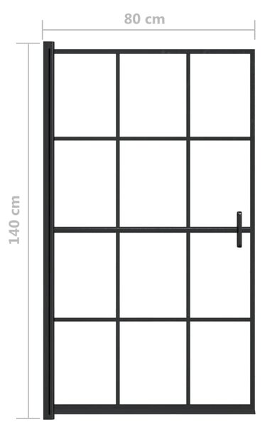 VidaXL fekete ESG zuhanykabin 80 x 140 cm