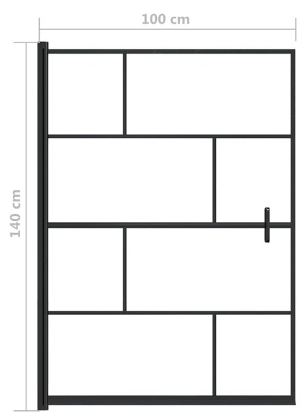 VidaXL fekete ESG zuhanykabin 100 x 140 cm