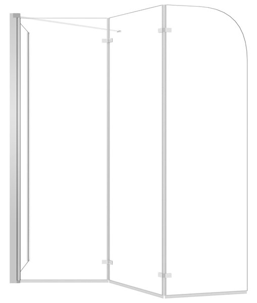 VidaXL átlátszó edzett üveg kádparaván 120 x 69 x 130 cm