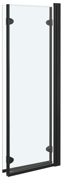3 paneles fekete ESG zuhanyzó összecsukható ajtóval 130x138 cm