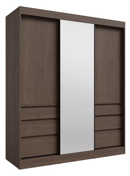 Gardróbszekrény Toledo 120, Laminált forgácslap, 216x180x65cm, Sötét tölgy
