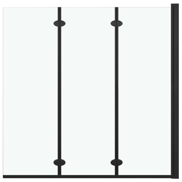 3 paneles fekete ESG zuhanyzó összecsukható ajtóval 130x138 cm
