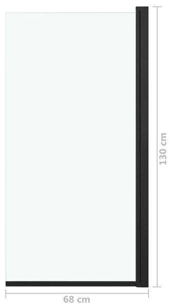 VidaXL fekete ESG zuhanykabin 68 x 130 cm
