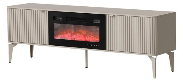 TV-állvány Etcamo 101, Laminált forgácslap, Közepes sűrűségű farostlemez, 56x160x40cm, Cremona tölgy, Kasmír