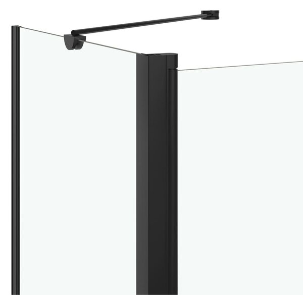 Fekete ESG zuhanykabin összecsukható ajtóval 120x68x130 cm