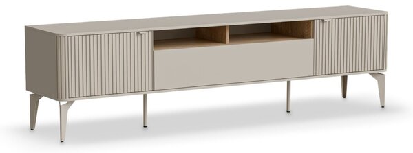 TV-állvány Etcamo 102, Közepes sűrűségű farostlemez, Laminált forgácslap, 53x200x40cm, Kasmír, Cremona tölgy