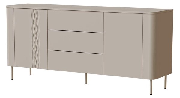 Komód Tortesi 100, Közepes sűrűségű farostlemez, Laminált forgácslap, 74x160x41cm, Kasmír