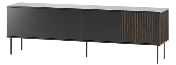 TV-állvány Teseta 103, Laminált forgácslap, 57x182x39cm, Dió, Fekete