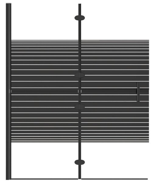 VidaXL fekete ESG zuhanykabin összecsukható ajtóval 100 x 140 cm