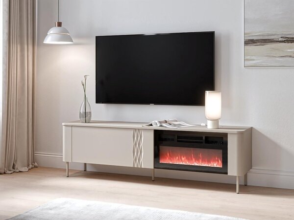 TV-állvány Tortesi 102, Laminált forgácslap, Közepes sűrűségű farostlemez, 49x160x41cm, Kasmír