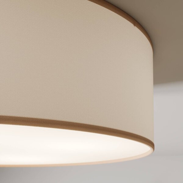 TK Lighting Rondo mennyezeti lámpa, bézs, fém, Ø 45 cm, E27, dimmelhető, Krém / borostyánsárga, Hálószoba, Textil / szövet / selyem, Modern