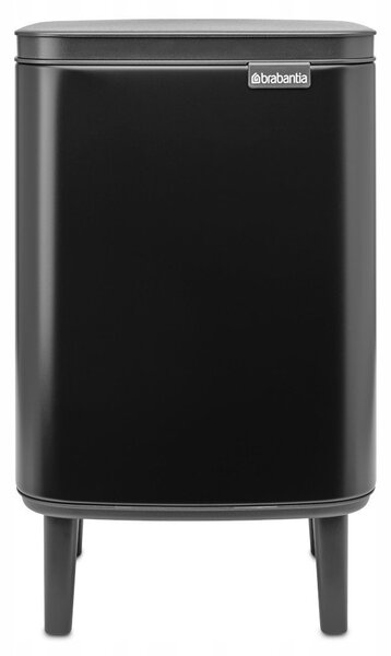 BRABANTIA Bo Waste Bin Hi hulladékgyűjtő felnyitható Soft-Close fedéllel magasított lábakon álló műanyag tartály 7L - B méret acél matt fekete - 227141