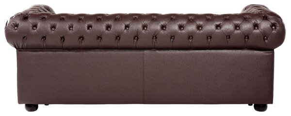 Ülőgarnitúra 4 személyes CHESTERFIELD Bőr Barna