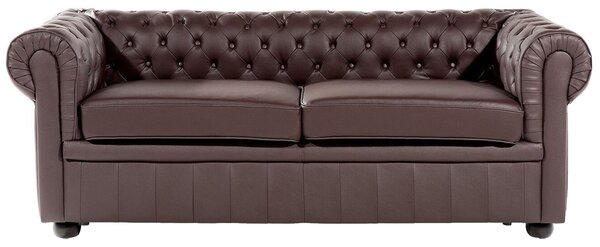Ülőgarnitúra 4 személyes CHESTERFIELD Bőr Barna