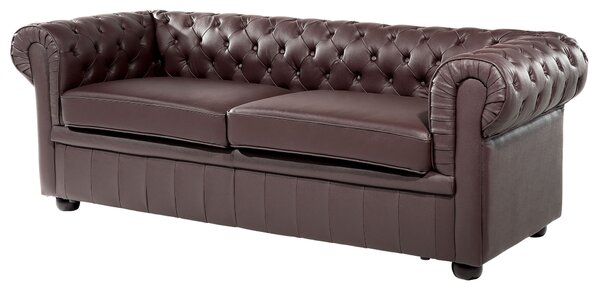 Ülőgarnitúra 4 személyes CHESTERFIELD Bőr Barna