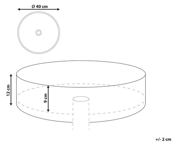 Pultra helyezhető mosdókagyló TEBAR ⌀ 40 cm Kerámia Törtfehér