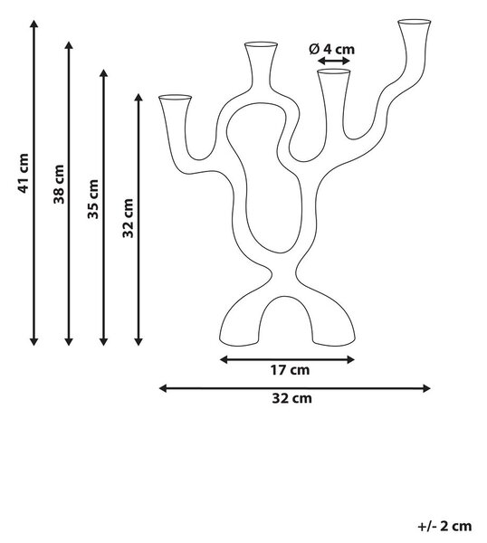 Gyertyatartó FAMOES Fém 41 cm Ezüst