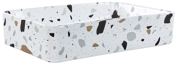 Pultra helyezhető mosdókagyló NULES 51 x 34 cm Kerámia Fehér terrazzo