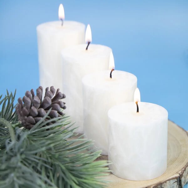 Adventi gyertyák - fehér - fokozatos, 4db