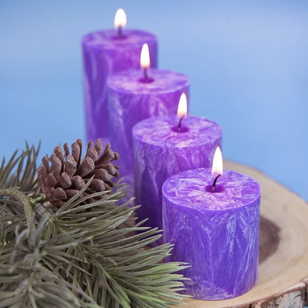 Adventi gyertyák - lila - fokozatos- 4 db