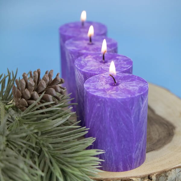 Adventi gyertyák - lila, 4 db