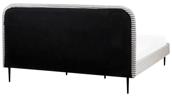 Ágy Kordbársony FLAYAT 180 x 200 cm Világosszürke