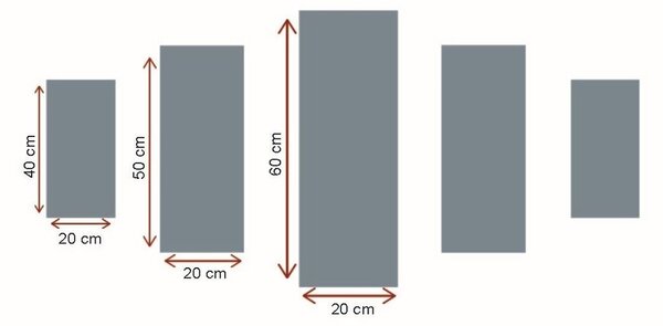 Falikép szett, évszakok változása, 5 db-os, szürke-barna - LES 4 SAISONS