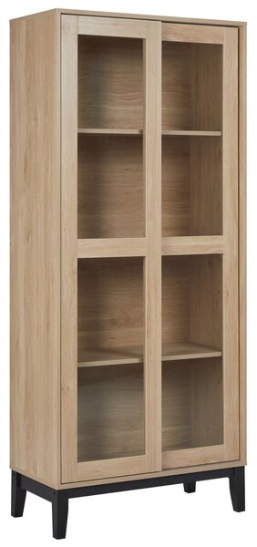 Üveges vitrin RUMSON 80 cm Világosbarna