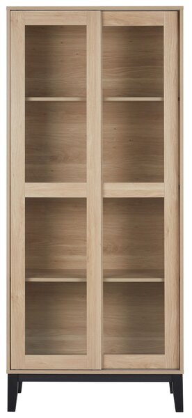 Üveges vitrin RUMSON 80 cm Világosbarna