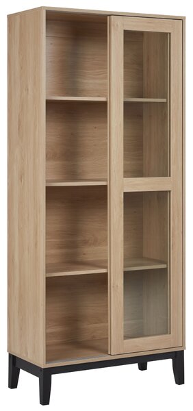 Üveges vitrin RUMSON 80 cm Világosbarna
