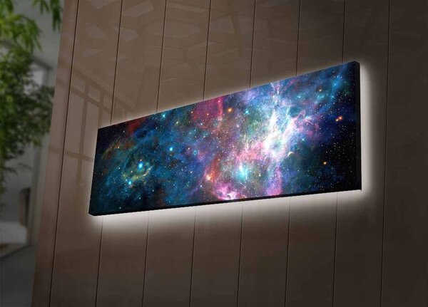 LED-es megvilágítású vászon falikép, többszínű -