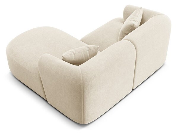 Bézs bársony sarokkanapé (jobb oldali-heverő résszel) Campi – Cosmopolitan Design