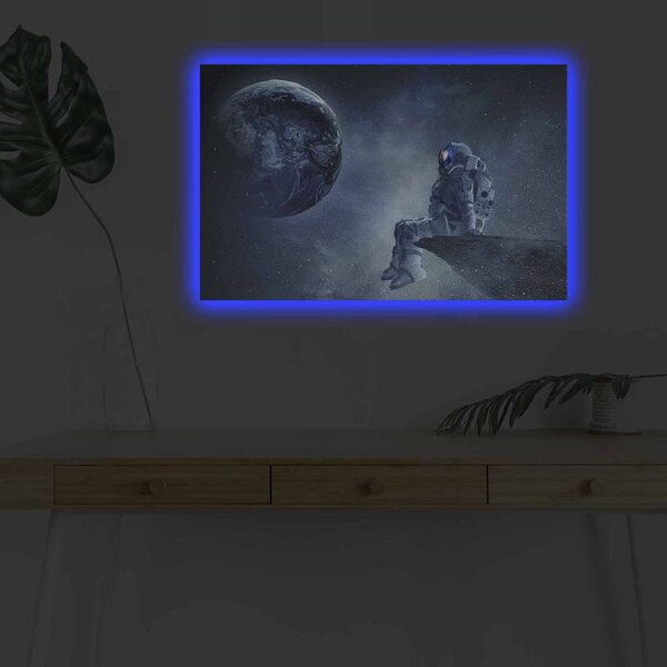 LED-es megvilágítású vászon falikép, többszínű -