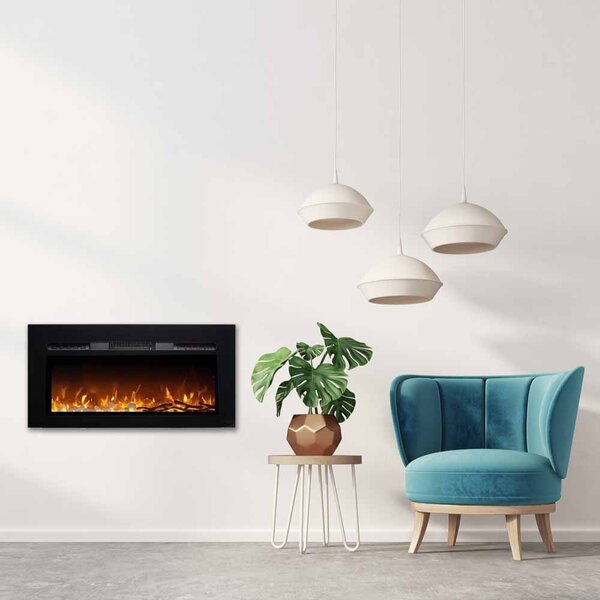 Elektromos kandalló, PAULA fekete, ElectricSun, XXS üveg, falra szerelhető, szabadon álló vagy beépíthető kivitelezéssel, 3 szín, SZ76xM45cm