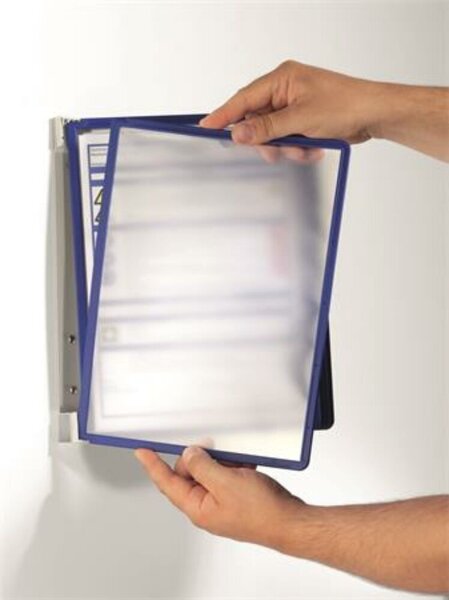 Bemutatótábla tartó, fali, 5 db bemutatótáblával, DURABLE VARIO&reg; WALL 5, sötétkék (DB555107)