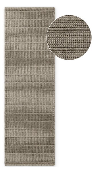 Szürke kézi szövésű gyapjú futószőnyeg 80x250 cm Camden Parker – Ted Baker